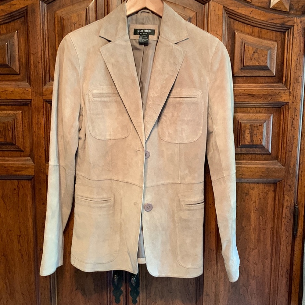 100% Leather Taupe Jacket Size Small by Revue